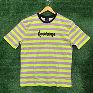 Dumbgood x Goosebumps Logo Stripped T-Shirt Size Large
